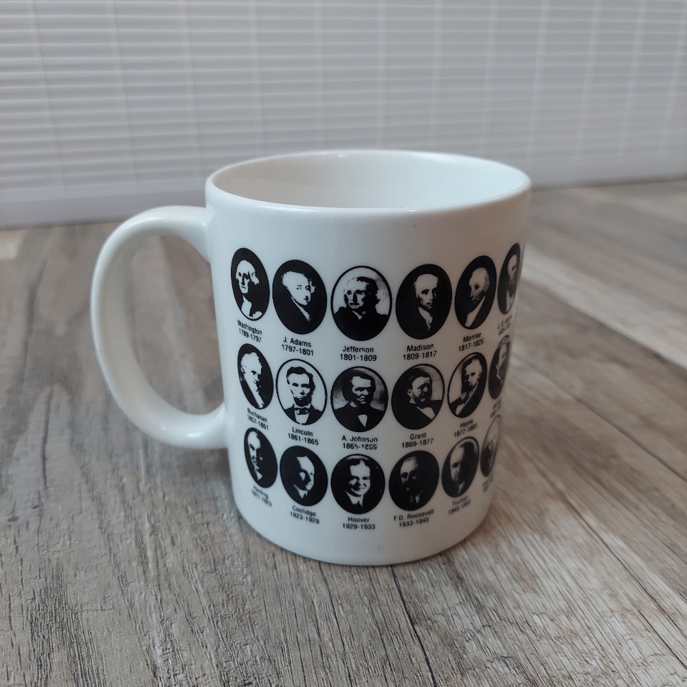 Vintage 90s Coffee Mug United States Presidents